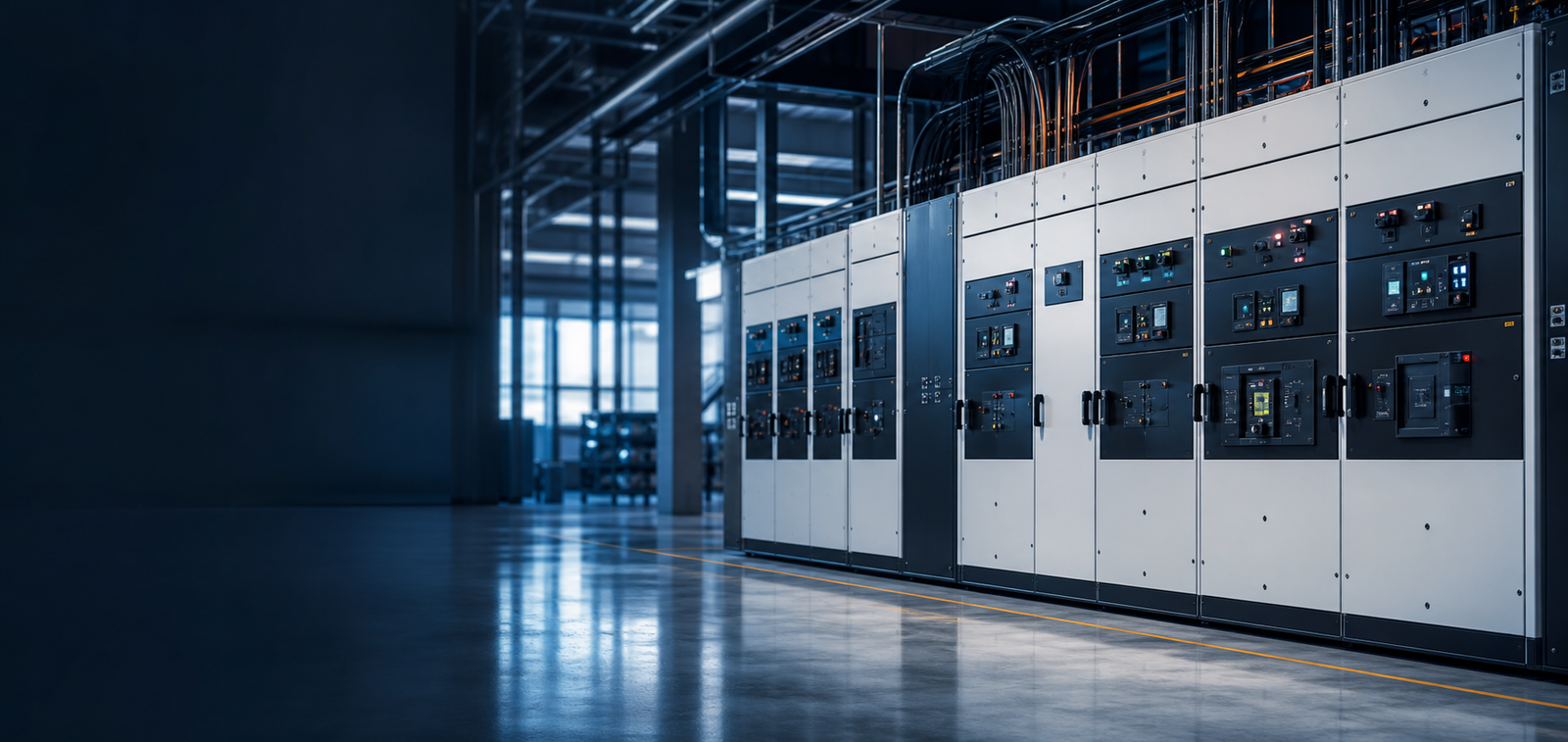 Modern LT electrical control panel installation